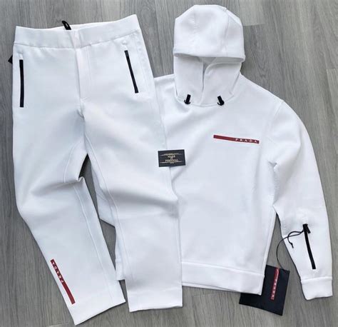 prada full tracksuit|prada white tracksuit.